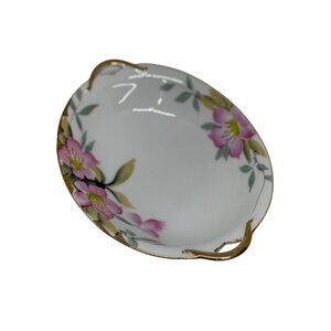VTG Noritake Azalea Gold 9"x6.75" Cake Cookie Serving Plate Floral White JAPAN